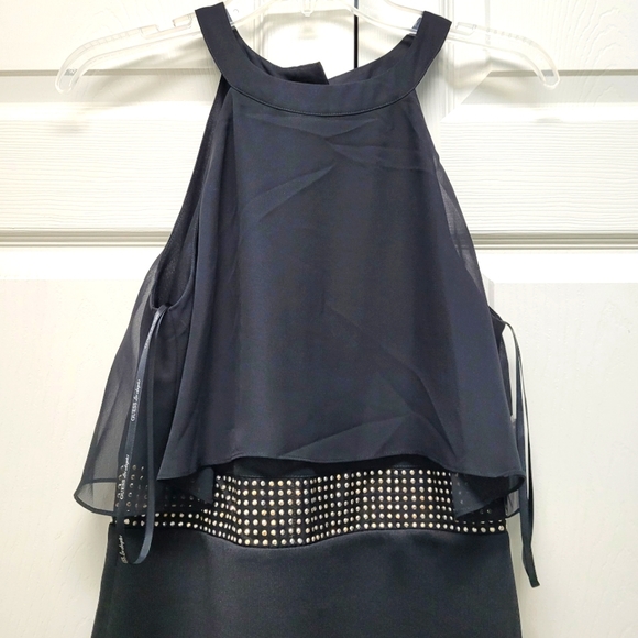 🎉Host Pick🎉 Guess Halter Style Little Black Dress with Sheer Overlay - Picture 4 of 8